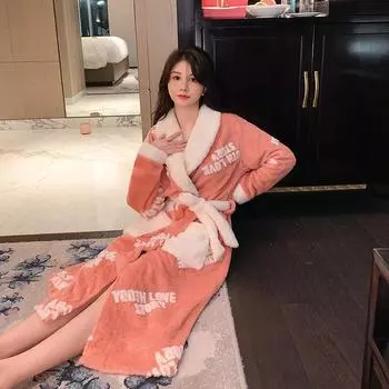 Контрастные цвета, простые зимние новые женские пижамы, милые и шикарные, утолщенные, теплые, с длинными рукавами, женские фланелевые пижамы M