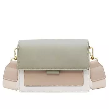 Контрастные цветные кожаные сумки через плечо для женщин, новая дорожная сумка через плечо, модная простая сумка через плечо, женская сумка-клапан 19.5x7x15cm