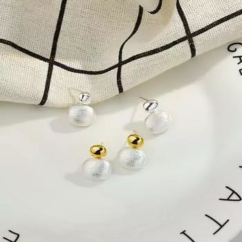 Контрастные цветные овальные матовые серьги-гвоздики в форме бобов, геометрические серьги-подвески для женщин с легким ощущением роскоши