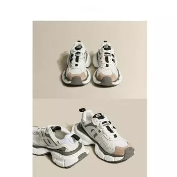 Контрастные цветные ретро-туфли для папы, женские летние новые толстые дышащие кроссовки для отдыха и спорта, фитнеса, бега 35 белый