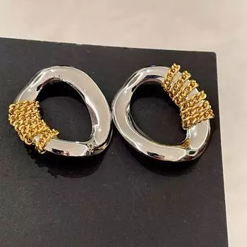 Контрастные цветные серьги-цепочки