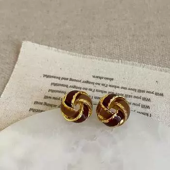 Контрастные цветные серьги-узлы с каплями масла Maillard Atmosphere, женские нишевые серьги высокого класса Sense, уникальные изысканные серьги