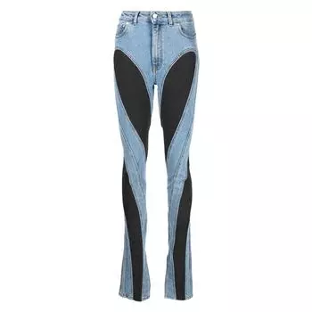 Контрастные джинсовые женские сексуальные брюки для похудения с высокой талией S
