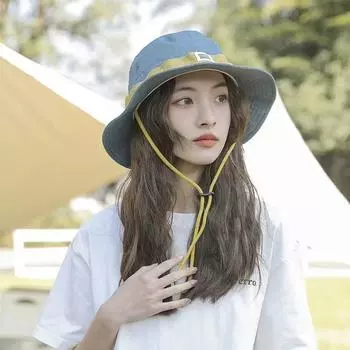 Контрастный цвет походная рыболовная шляпа защита от солнца защита от солнца кепка-ведро для путешествий синий