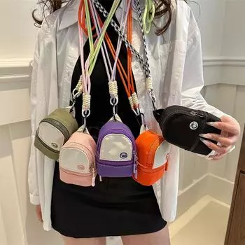 Контрастный цвет школьной сумки, кошелек для монет, мини-брелок, подвеска, портативные наушники для мальчиков и девочек, сумка для хранения удостоверений личности