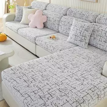 Контрастный цветной эластичный флисовый чехол для дивана, утолщенный съемный чехол для подушки сиденья дивана, чехол для мебели в гостиной Pillow Case хаки