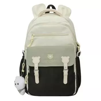 Контрастный цветной школьный рюкзак для учащихся средних школ, женский рюкзак большой емкости чёрный/белый