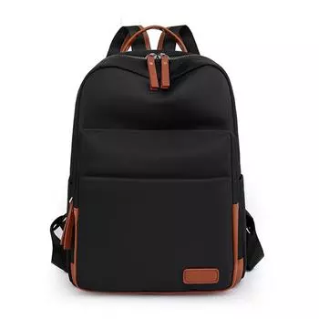 Контрастный нейлоновый рюкзак Женский портативный рюкзак большой емкости чёрный