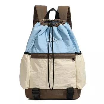 Контрастный рюкзак на шнурке Женский Легкий Вместительный Спортивный Рюкзак для Активного Отдыха синий