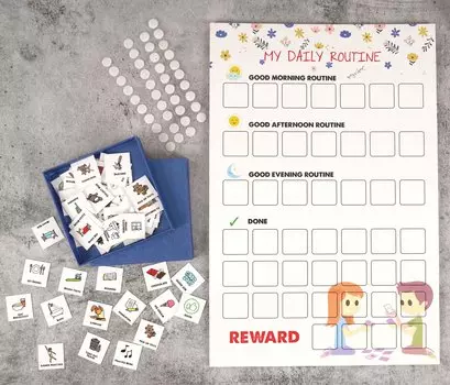Контрольный список ежедневных обязанностей Inkdotpot Kids, список дел, ежедневная рутина, график домашних дел, контрольный список на утро/вечер 11.5x8.5 inches белый