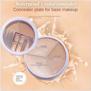 Контроль жирности и отбеливание, 3 цвета, консилер, профессиональный макияж, темные круги, темные пятна, коррекция контура глаз на лице/стойкий водостойкий макияж 3 Color Concealer