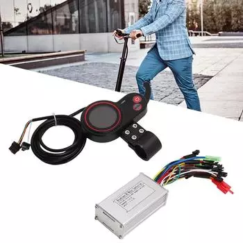Контроллер электрического скутера, ЖК-экран, синусоидальная волна, 3 режима 17A, 24 В, 36 В, 48 В чёрный