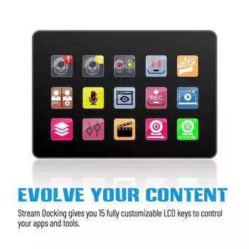 Контроллер AllinOne Stream Deck Studio с 15 макроклавишами для OBS Twitch YouTube, совместимый