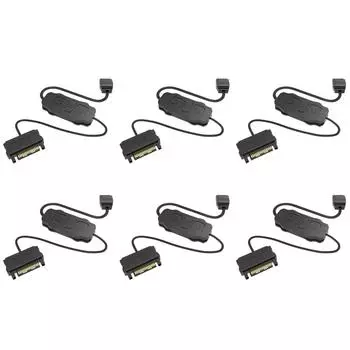 Контроллер ARGB 5 В, 3-контактный разъем для интерфейса SATA, удлинительный кабель для вентилятора корпуса ПК(черный)