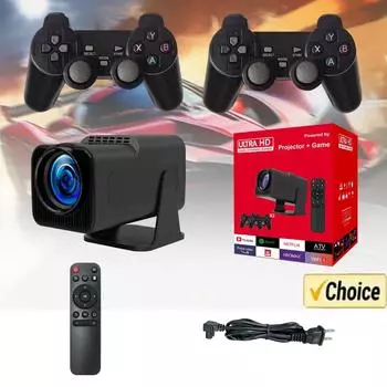 Контроллер игровой HY320 Мини-проектор 4K Native 720P Android 11 300ANSI Wifi6 BT5.0 Домашний кинотеатр Игровой проектор для улицы US