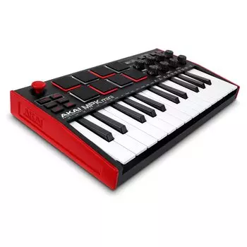 Контроллер клавиатуры Akai Pro MIDI Mini 25-клавишный USB Velocity-совместимый 8-барабанных пэдов Программное обеспечение для создания музыки MPK mini mk3