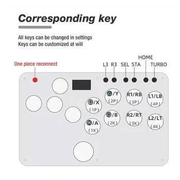 Контроллер клавиатуры для файтингов SOCD Hitbox Controller для PS5 PS4 Hitbox Keyboard Joystick Support Multiple Platform