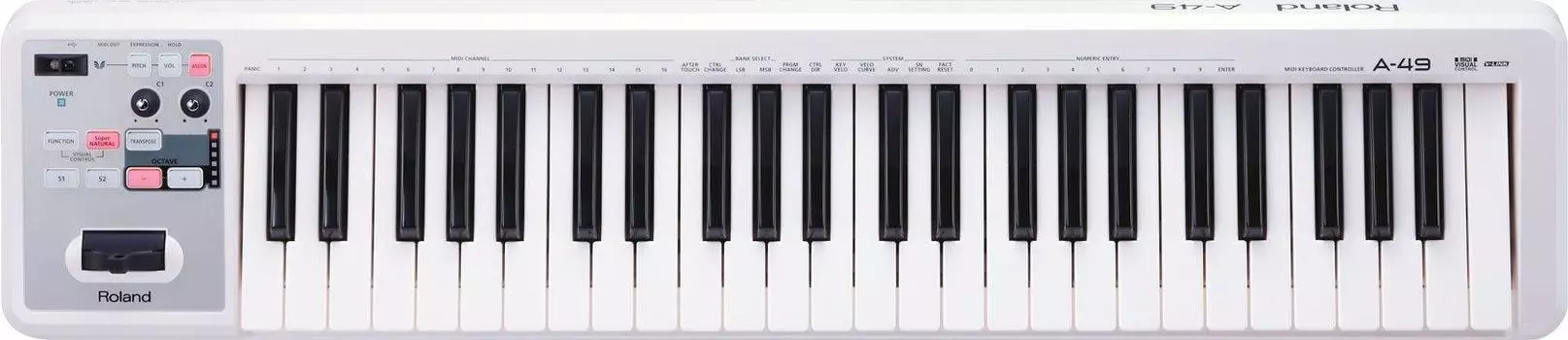 Контроллер клавиатуры MIDI Roland White A-49-WH