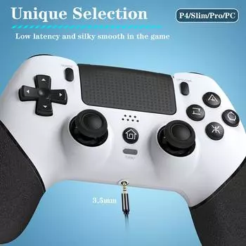 Контроллер консоли 6-осевой гироскоп Bluetooth-совместимые макросы Turbo Dual Vibration Hall Effect Joystick для PS4/PS4 Pro/PS4 Slim/ПК
