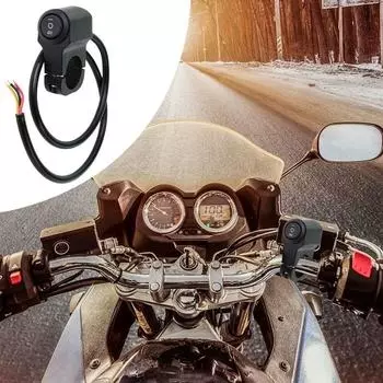 Контроллер освещения мотоцикла, управление освещением на руле, водонепроницаемая кнопка включения/выключения фар, прочный руль, управление освещением с чёрный