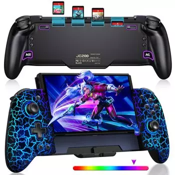 Контроллер переключателя 8 цветов RGB подсветка макрос функция портативный режим контроллер для переключателя ручка контроллер оснащен гироскопическим датчиком вибрация непрерывная