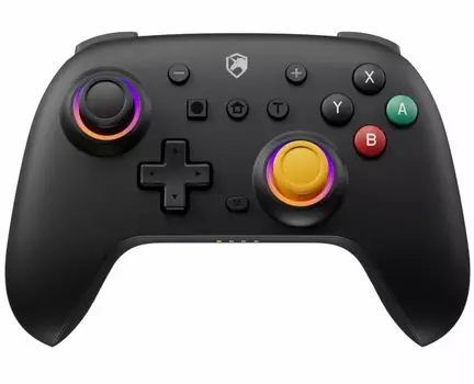 Контроллер переключателя Беспроводной джойстик с эффектом Холла RGB-подсветка с кнопкой «Назад» Переключатель TURBO Непрерывный огонь 4 уровня регулировки вибрации 6-осевой гироскопический датчик