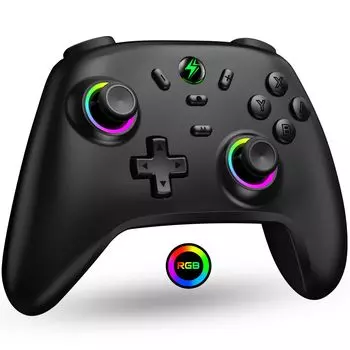 Контроллер переключателя Цветной RGB беспроводной контроллер переключателя Настройки приложения контроллера 1000 мАч Wake Up Switch Pro Контроллер Переключатель Совместимость с OLED Bluetooth-подключение