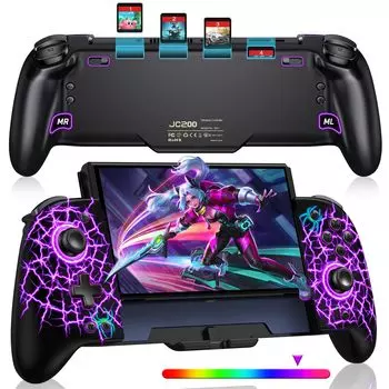 Контроллер переключателя RGB-подсветка Функция макроса Портативный контроллер режима для функции редактирования программ контроллера переключателя Grip Оснащен гироскопическим датчиком