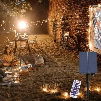 Контроллер солнечной панели с пультом дистанционного управления для рождественского сада, светодиодная медная гирлянда для украшения сада на открытом воздухе UNITED KINGDOM