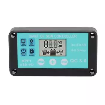 Контроллер солнечной зарядки с двумя выходами USB, быстрая зарядка, регулятор солнечной панели 12 В/24 В для домашнего хозяйства