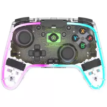 Контроллер, совместимый с FONLAM Switch Полностью совместим с Полностью прозрачный внешний вид RGB-подсветка Отверстие для стика Отсутствие мертвых зон Триггер для отверстия Линейный триггер