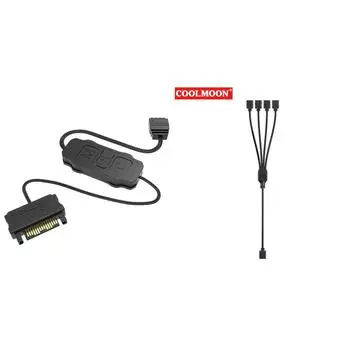 Контроллер T0 # ARGB 5 В 3-контактный удлинительный кабель для интерфейса SATA для вентилятора корпуса ПК(кипа