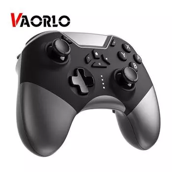 Контроллер VAORLO Wireless Switch Pro для переключателя, телефона, планшета, ПК, телевизора, переключателя, джойстика, поддержки Bluetooth/проводного/2,4G подключения, светодиодный дисплей чёрный