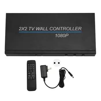 Контроллер видеостены с пультом дистанционного управления 1920x1080P 60 Гц Процессор ТВ-стены для соединения 4 ТВ-дисплеев US Plug