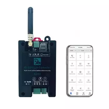 Контроллер ворот 4G/GSM G203, беспроводной пульт дистанционного управления, GSM устройство открывания ворот, поддержка авторизации обычного пользователя чёрный