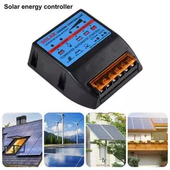 Контроллер заряда от солнечной батареи. Эффективная защита от короткого замыкания. Высокая степень автоматической настройки. Широкая совместимость. Экономия энергии. Зарядка от солнечной панели. чёрный/синий