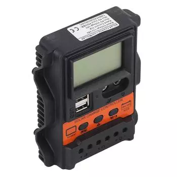 Контроллер заряда от солнечной батареи ЖК-дисплей 2 USB-выхода ШИМ Регулятор заряда панели 12В 24В 20А 260Вт 520Вт