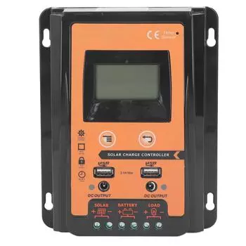 Контроллер заряда солнечной батареи, управление разрядом, двойной выход USB, ЖК-дисплей, 30 А, 12 В, 24 В