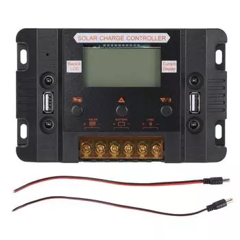 Контроллер солнечной панели 12 В 24 В 30 А Регулятор батареи солнечной панели с ЖК-дисплеем с подсветкой