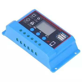 Контроллер заряда солнечной панели ЖК-дисплей ШИМ Фотоэлектрический регулятор заряда 12В 24В30А