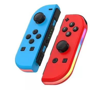 Контроллеры для Nintendo Switch, замена контроллера Switch со светодиодом RGB, регулируемым турбонаддувом и вибрацией, синий/красный