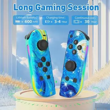 Контроллеры Switch Joycon RGB Bluetooth с функциями пробуждения, вибрации и соматосенсорной связи