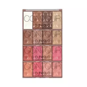 Контурная палитра для растушевки лица, пудра для ухода за макияжем, 4 цвета, долговечная #01