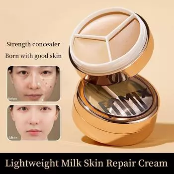 Контурный хайлайтер с тремя цветами, стойкое покрытие пятен, шрамов от угревой сыпи, темных кругов, мешков под глазами, тональный крем для макияжа