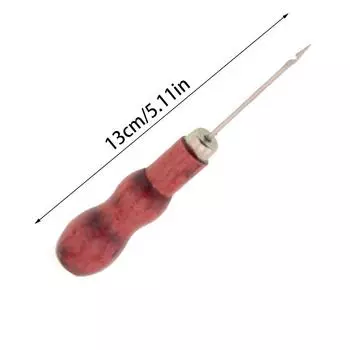 Конус для ремонта обуви Конус с круглым отверстием Ручная дрель для вязания крючком Деревянная ручка Конус для пробивания кожи G