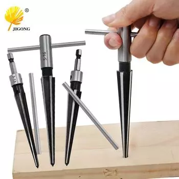 Конусная развертка 1/8-1/2 (3-13mm) Деревообрабатывающее устройство для снятия фаски с дерева Открытие и расширение шестиугольного хвостовика 5-16 мм