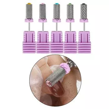 Конусный наконечник для ногтей Вольфрамовые стальные сверла Электрические сверла для чистки кутикулы Маникюр Педикюр Шлифовальный инструмент для полировки C