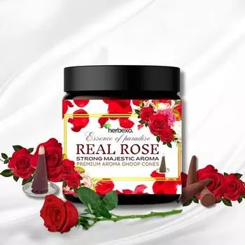 Конусы Shudh Gulab Dry Dhoop, чистый аромат роз, стойкий, с низким дымом, 100% натуральный розовое масло, настоянный на травяных сухих конусах Dhoop