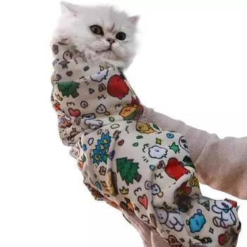 Конверт для груминга кошек, Конверт для фиксации кошек для стрижки когтей, чистки ушей, 55x55см