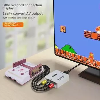 Конвертер AV2HDMI для игровых консолей — поддерживает преобразование красного/белого AV в HDMI Supports Cartridge Game Console чёрный